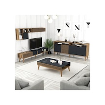 Variant Milan 3'Lü Salon Takımı - Ceviz - Antrasit