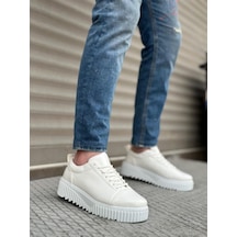 Yüksek Taban Rugan Beyaz Bağcıklı Erkek Ayakkabı Çok Renkli