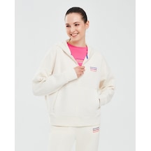 Skechers Essential W Full Zip Hoodie Sweatshirt Kadın Kırık Beyaz Sweatshirt S232242-102
