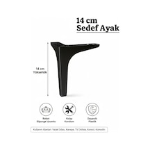 Sedef 14 Cm Siyah Mobilya Kanepe Sehpa Tv Ünitesi Koltuk Ve Konsol Ayağı Siyah