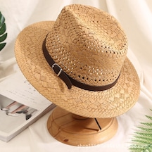 Hasır Geniş Kenarlı Evrensel Hasır Şapka Yaz Güneşlik Plaj