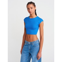 Dilvin 30528 Pamuk Ve Modal Karışımlı Crop Top-saks Saks