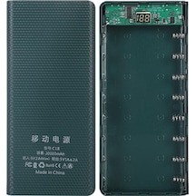Yeşil 18650 Power Bank 20000mah Usb Type C 5v Şarj Saklama Kutusu Pilsiz Yeşil