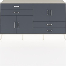 Arges Konsol 3 Raflı 4 Çekmeceli 4 Kapaklı 176x30x99 Aytaşı-antrasit Antrasıt/antrasıt - Aytası