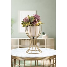 Anafor Saksılık Eskitme 25 Cm Krem Saksı