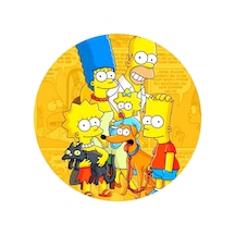 Yenilebilir Yuvarlak Pasta Resim Baskısı 20 Cm Şekerli Kağıt Simpsons Temalı 46