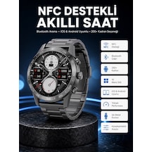 Akıllı Saat Çelik Kordon, Çağrı Cevaplama, Amoled Ekran, Nfc, Titreşimli, Uyku Ve Sağlık Takibi