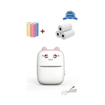 Mini Fotoğraf Yazıcı Kablosuz Etiket Yazıcı Baskı Makinesi Uyumlu iOS Android Uyumlu Termal Printer Pembe