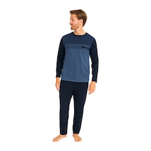 Alfa Aksesuar 03 9217-kly 0 Yaka Flato Cepli Pijama Takım Lacivert
