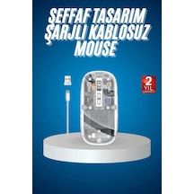 Sessiz Tıklama Çift Modlu Bluetooth Ve Alıcı Şeffaf Mouse Fare 26310698