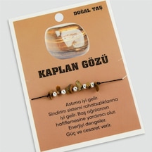 Kaplangözü Doğaltaşlı İp Bileklik-kahverengi N162 Çok Renkli