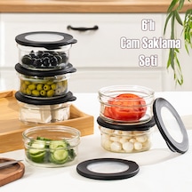 Porsima 4381 Flat 6 Lı Cam Çok Amaçlı Saklama Kabı