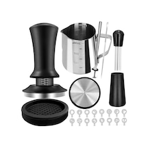Mufunye Profesyonel 22 Parça Barista Seti: Espresso Temizleyici, Süt Köpürtücü Ve Kahve Sanatı Aletleri Siyah