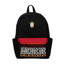 Galatasaray Lisanslı 3 Bölmeli Sırt Çantası - Laptop Gözlü Su İtici Özellikli Renkli Baskılı Okul Çantası Siyah