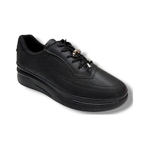 C-shoes 3428-26 Cilt Deri Anatomik Bağcıklı Kadın Comfort Ayakkabı 38-40 Siyah