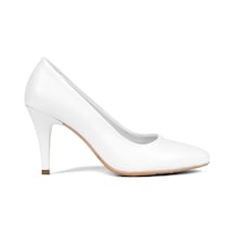 Kadın Beyaz İnce Topuklu Deri Stiletto