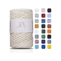 Ayrex Tek Telli Makrome İpi 3 Mm X 100 Metre 328 Fit 3mm Tek Telli Doğal Pamuk İp, Makrome Sanat Ve El Sanatları İ