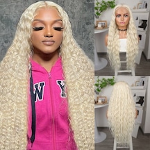 Platin Uzun Afro Dalga Fiber Sentetik Tül Peruk - Zmff-582463 Renkli
