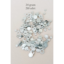 Oya Abiye Bileklik Kolye Pleksi Metalik Plastik Pul Gümüş Renk 24 Gram 210 Adet - Bnc570