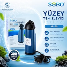 Sobo Yüzey Temizleyici İç Filtre - Yüzey Temizleyici - Yüzey Yağlanma Önleyici - 200 Lt/saat - Aktif Temizlik - 3w - Sk-03
