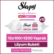 Sleepy Easy Clean Lilyum Buketi Yüzey Temizlik Havlusu&Mendili 12x100 (1200 Yaprak)