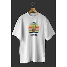 Noıssey -wed Dont Hug Tasarım Baskılı Oversize T-shirt Tişört Beyaz