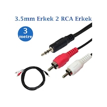 3.5Mm Erkek / 2Rca Erkek Ses Kablosu - 3Metre