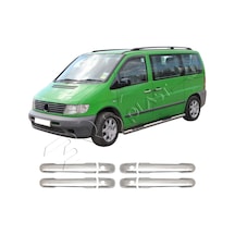 Mercedes Vito W638 Uyumlu 1998-2003 Krom Kapı Kolu 4 Kapı 4 Kapı Delikli Paslanmaz Çelik
