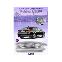 Skoda Superb 2015-2022 Araca Özel Krom Cam Çerçevesi A+