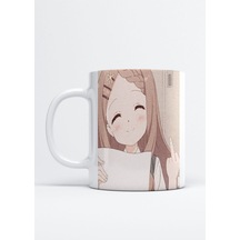 Anime Orta Parmak Aesthetic Baskılı Porselen Kupa Bardak Beyaz