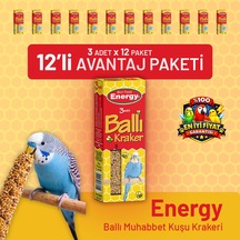 Ballı Muhabbet Kuşu Krakeri 3'lü - 12 Adet