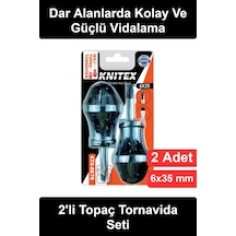 Topaçtornavida 2'li Topaç Tornavida Seti Yıldız Ve Düz Uçlu 6x35 Mm Ergonomik Şeffaf Saplı Metal Gö