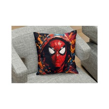 Spiderman Art Desenli Kare Yastık Kılıfı Kırmızı