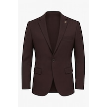 Plus Scorpion Kahverengi Erkek Slim Fit Blazer Ceket Şık, Modern, Günlük Ve Ofis Kombinlerine Uygun Tek Düğmeli Erkek Ceketi Kahverengi
