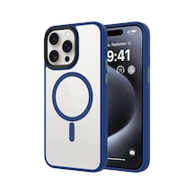 Xemu Apple Uyumlu iPhone 15 Pro Mat Arka Yüzey Wireless Şarj Özellikli Flet Magsafe Kıl Midnight