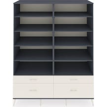 Kronos Gardrop 10 Raflı 4 Çekmeceli 4 Kapaklı 176x59x221 Antrasit-antrasit/aytaşı Antrasit/aytaşı
