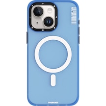 İphone 15 Uyumlu Kılıf Magsafe Şarj Özellikli Youngkit Colored Sand Serisi Kapak Mavi