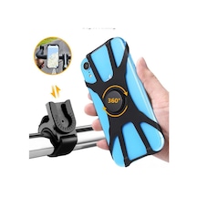 Vkemall Bisiklet Ve Motosiklet İçin 8 Tırnaklı Telefon Tutucu, Navigasyon Ve Teslimat İçin Çıkartılabilir Araç Tutucu Siyah