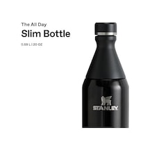 All Day Slim Soğuk Su Şişesi Termosu, 0.60 Litre, Siyah Açık Beyaz