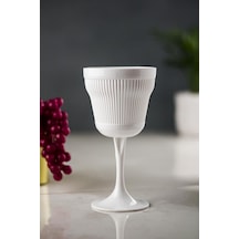 Akrilik Beyaz Tekli Kadeh &Su Meşrubat Kahve Yanı Bardağı 300 ml ( Cam Değildir )