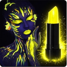 Uv Neon Sarı Ruj Karanlıkta Parlayan Makyaj Boyası Standart