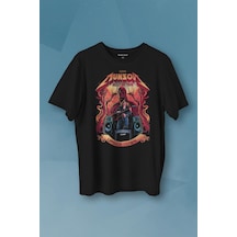 Eddie Munson Hell Fire Club Hellfire Tour Baskılı Tişört Unisex T-shirt 001