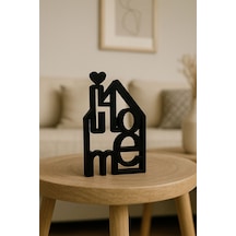 Home Temalı Dekoratif Figür Kalpli Çatı Tasarımı Siyah - 720773322