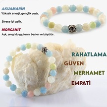 Osmanlı Değerli Taş AKUAMARİN MORGANİT BİLEKLİK 6MM