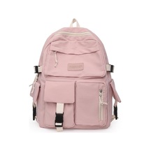 Ganzhoushop Tuval Stil Sırt Sırt Seyahat Renk Preppy Okul Kadın Hit Çantası Çantası Büyük Black Dr Siyah