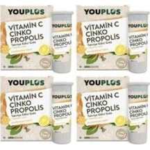 4 Adet Youplus Vitamin C,çinko,propolis Efervesan Tablet Takviye