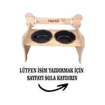 Köpek Su Ve Mama Standı-özel Isim Baskı-meşemdf-kademelikemik-büyükırk-seramiksiyahkase-2 1000ml