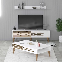 Variant Valensiya 140cm Tv Ünitesi Ve Orta Sehpa Takımı - Beyaz / Beyaz