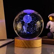 Zenviya21 Aya Çıkan Astronot Tasarım Cam Küre Zenya785 Renkli