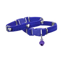 Kadife Kedi Boyun Tasması Kalpli 20-32 Cm Mi